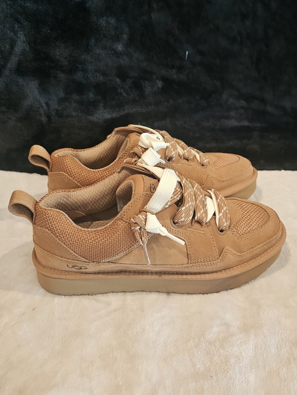 UGG Chestnut Brown Suede and Mesh Low-Top Sneakers Size 9- NEW-shadows not dirty